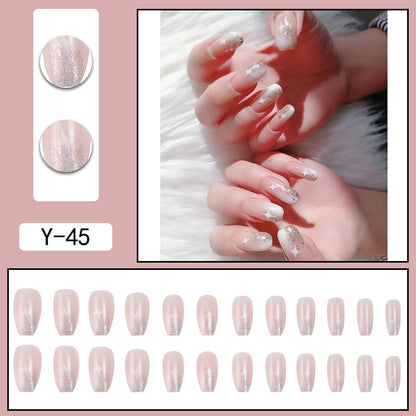 Y2 Wearable Manicure Removable Fake Nail Patch Internet Celebrity Girls Short Manicure Finished Product Cute Internet Celebrity New Style