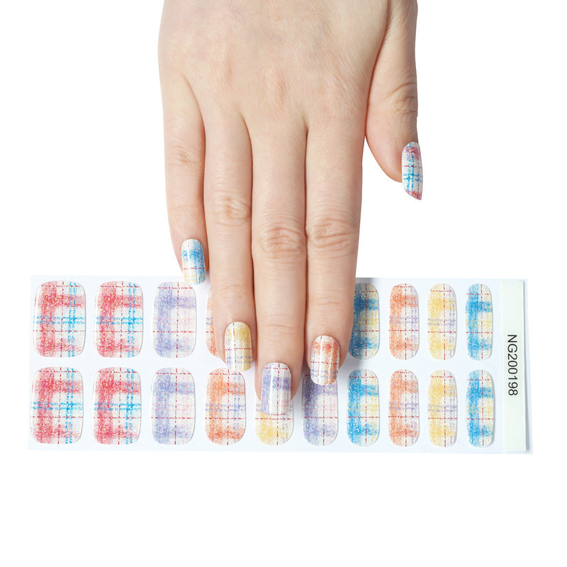 Flash cross-border gel nail stickers wholesale 20 finger phototherapy lamp nail polish gel nail stickers half-baked nail stickers wholesale