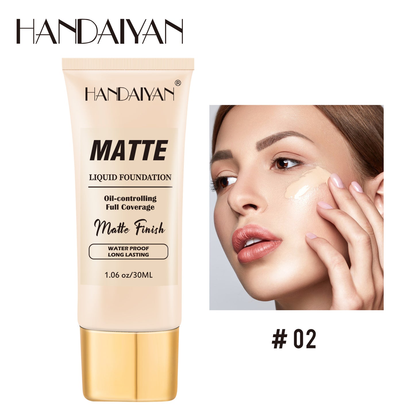 Handaiyan foreign trade women's concealer liquid foundation lasting no makeup invisible pores moisturizing European and American style foundation