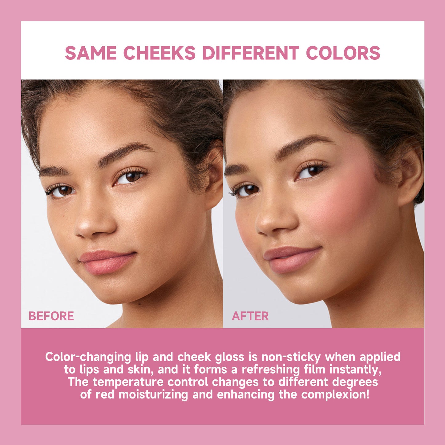 Cross-border DEROL blush liquid color changing brush nude makeup rouge high light transparent color changing blush