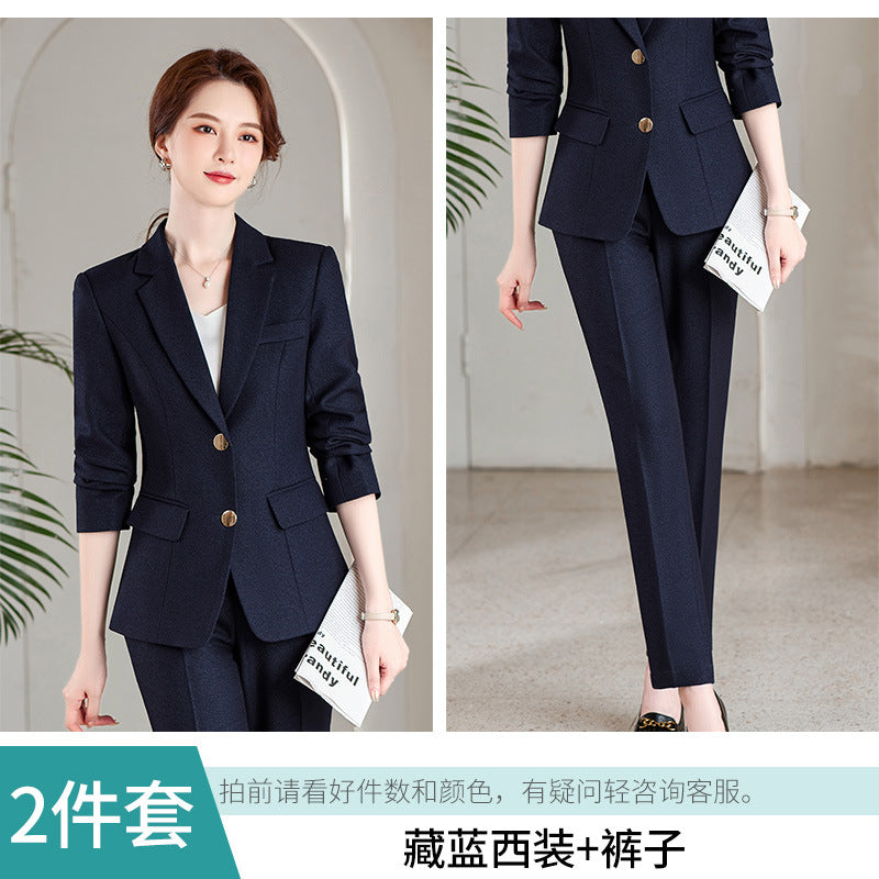 Suit jacket women 2022 new autumn and winter fashion women's clothing temperament goddess style gray professional suit two-piece suit