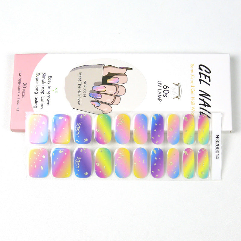 Flash cross-border gel nail stickers wholesale 20 finger phototherapy lamp nail polish gel nail stickers half-baked nail stickers wholesale