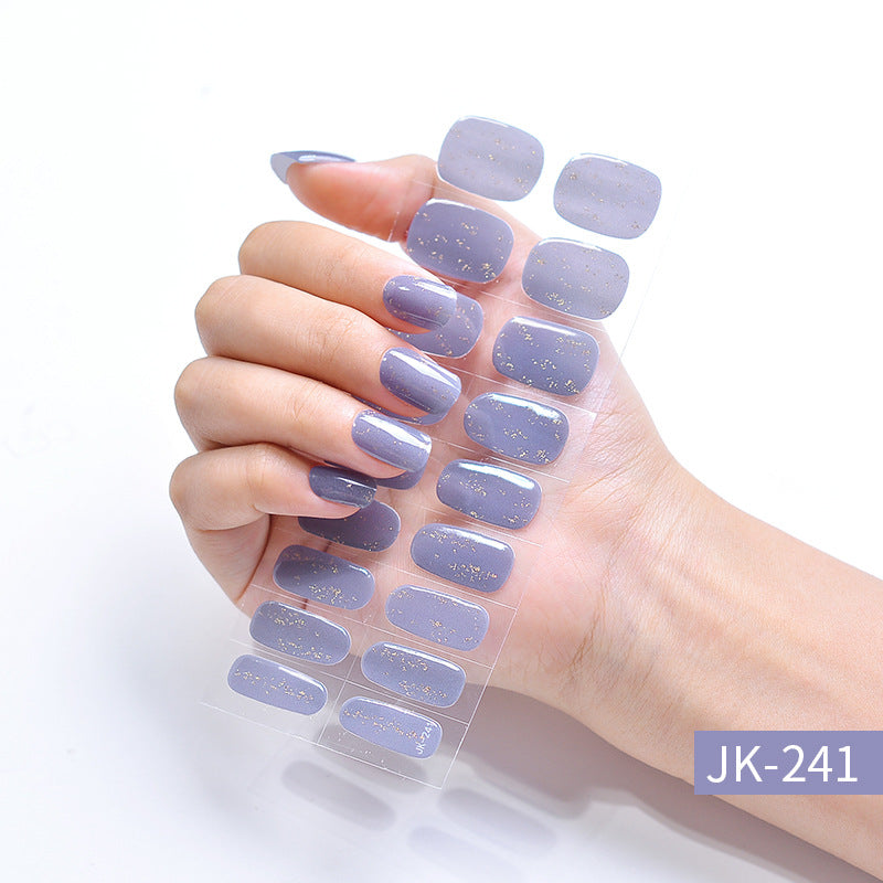 Pure Desire Ice Through Cat's Eye Aurora Wearing Nails UV Semi-Baked Semi-cured Gel Nail Art Stickers Finished Products Wholesale