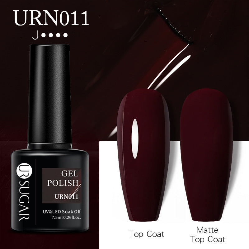 UR SUGAR a bottle of one-color nail polish glue 2021 new flash powder solid color glue matte seal layer net red style