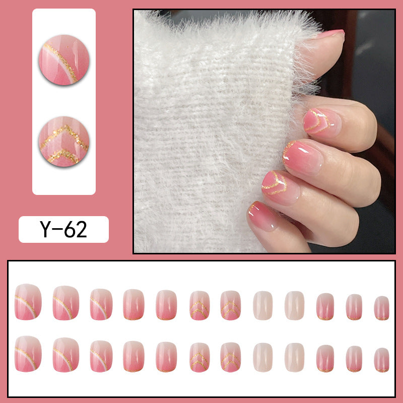 Y2 Wearable Manicure Removable Fake Nail Patch Internet Celebrity Girls Short Manicure Finished Product Cute Internet Celebrity New Style