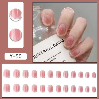 Y2 Wearable Manicure Removable Fake Nail Patch Internet Celebrity Girls Short Manicure Finished Product Cute Internet Celebrity New Style