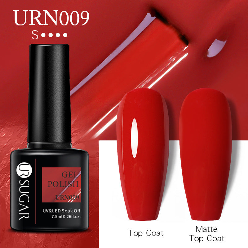 UR SUGAR a bottle of one-color nail polish glue 2021 new flash powder solid color glue matte seal layer net red style