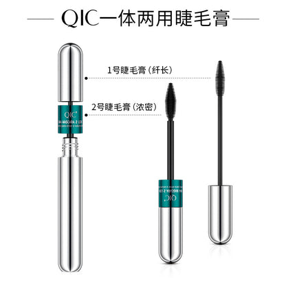 Cross-border Amazon QIC double-effect in-one mascara 4d waterproof slender thick one dual-purpose Japanese makeup