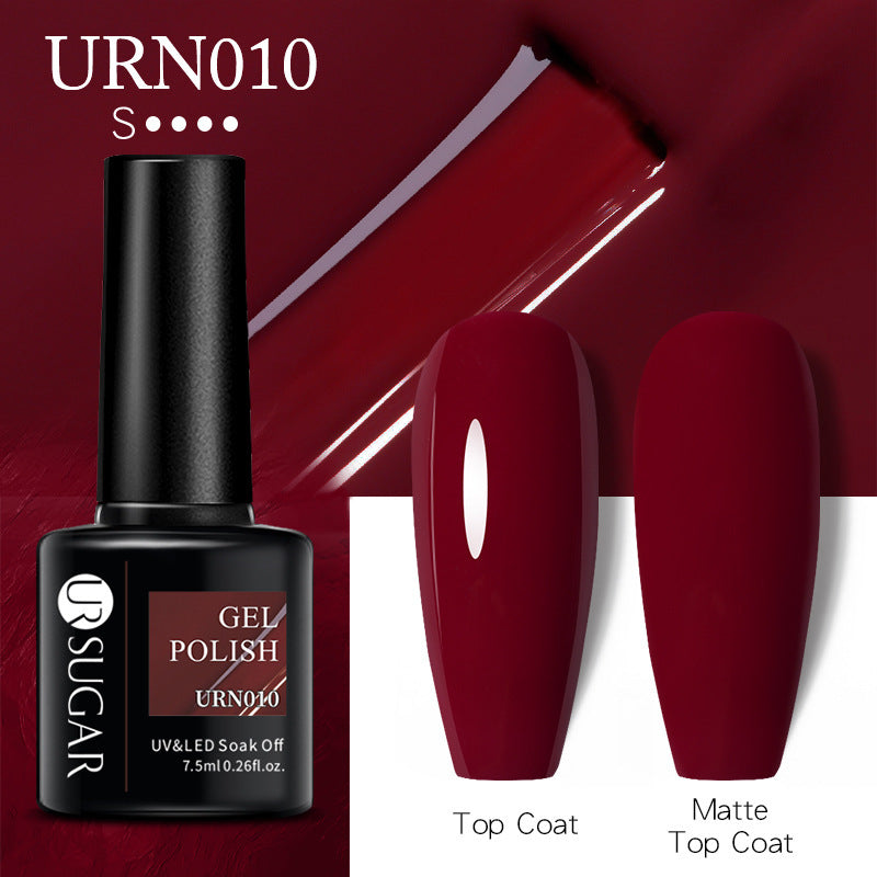 UR SUGAR a bottle of one-color nail polish glue 2021 new flash powder solid color glue matte seal layer net red style