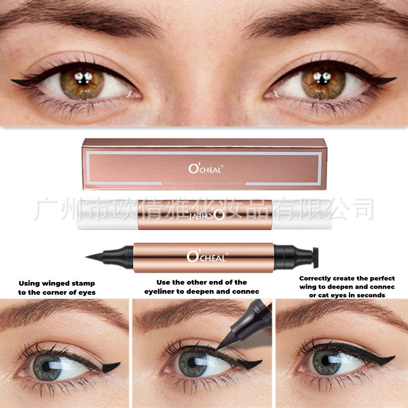 Cross-border beauty makeup double-headed triangle seal eyeliner Eyeliner quick-drying long-lasting non-smudged waterproof OCHEAL