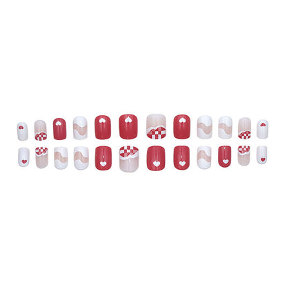 Summer fresh, sweet and cool style manicure, wearable nail pieces, French line blending, removable fake nail pieces, finished products wholesale