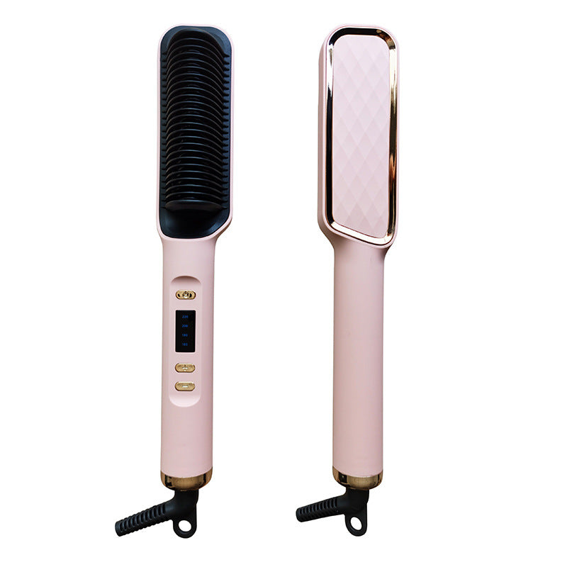 Hot selling LCD straight hair comb negative ion does not damage hair straight hair curly hair dual-purpose lazy curling iron hair straightener cross-border