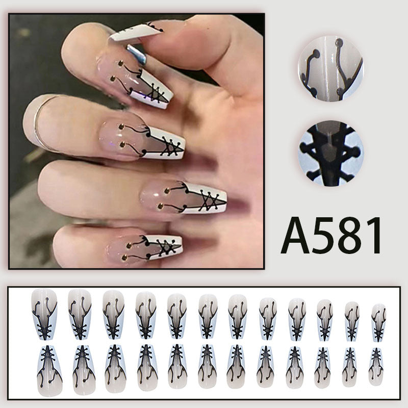 Winter fresh and simple pure lust style bride dance wear nails rainbow love rose fake nails wholesale