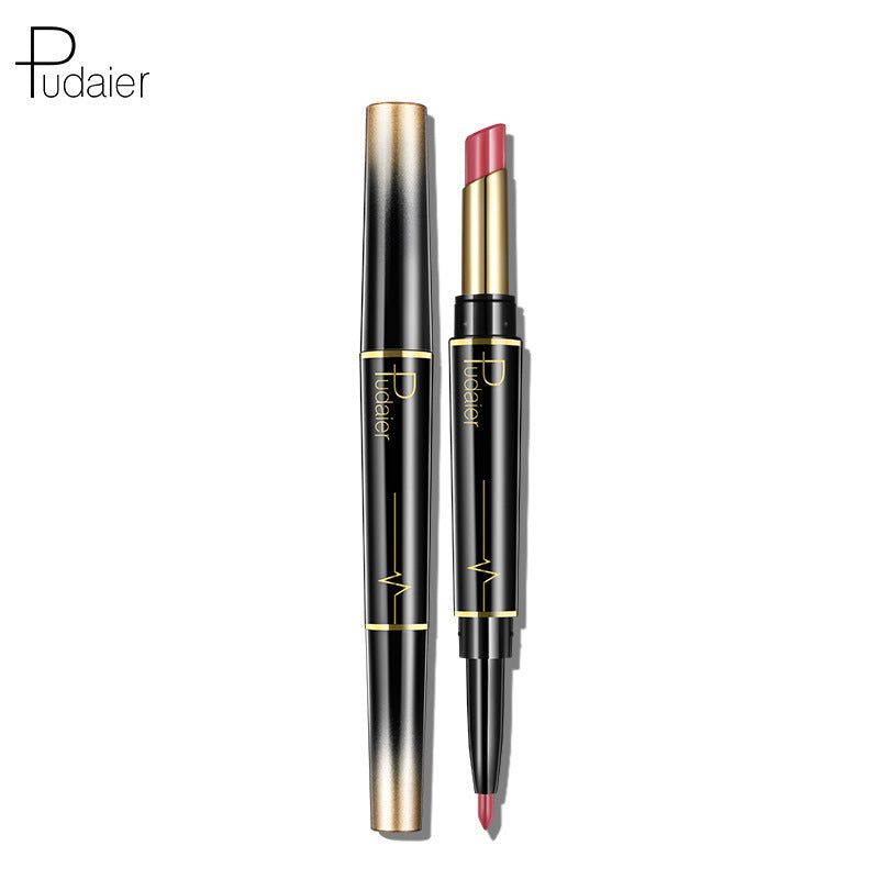 Hot Selling Pudaier Double Lipstick Lip Liner Matte Lip Glaze 16 Colors Lipstick Genuine Makeup Spot