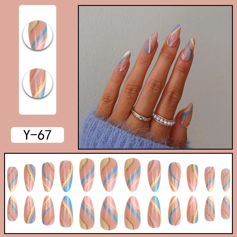 Y2 Wearable Manicure Removable Fake Nail Patch Internet Celebrity Girls Short Manicure Finished Product Cute Internet Celebrity New Style