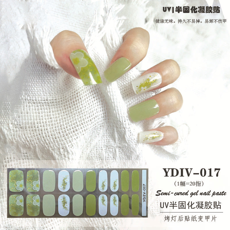 Edie spot semi-cured light therapy lamp half-baked gel nail art stickers nail polish 20 nail stickers factory wholesale