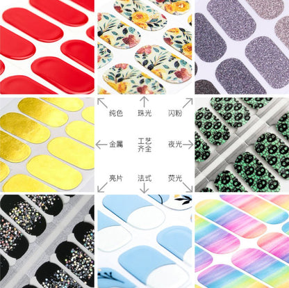 Flash cross-border gel nail stickers wholesale 20 finger phototherapy lamp nail polish gel nail stickers half-baked nail stickers wholesale