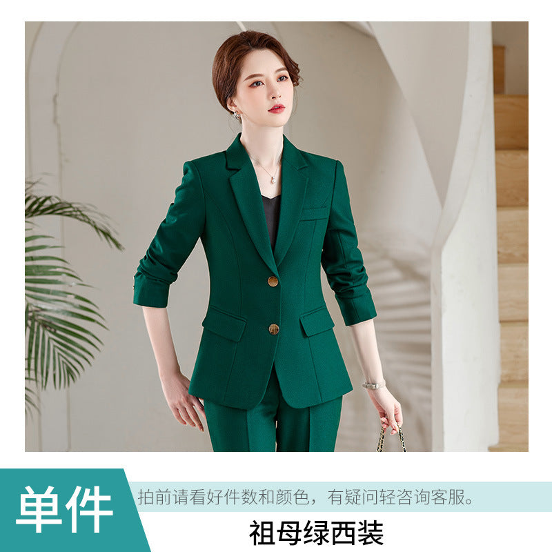 Suit jacket women 2022 new autumn and winter fashion women's clothing temperament goddess style gray professional suit two-piece suit