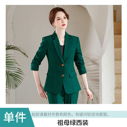 Suit jacket women 2022 new autumn and winter fashion women's clothing temperament goddess style gray professional suit two-piece suit