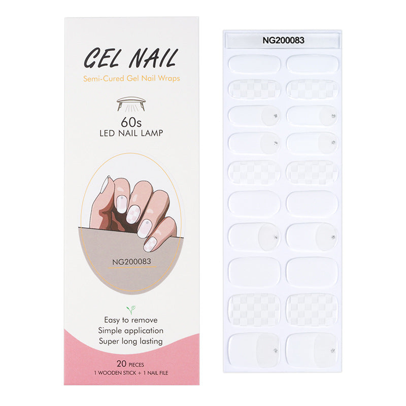 Flash cross-border gel nail stickers wholesale 20 finger phototherapy lamp nail polish gel nail stickers half-baked nail stickers wholesale