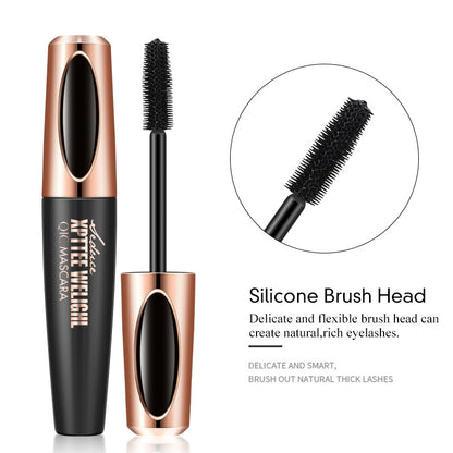 Cross-border Makeup QIC Membrane Volumizing Mascara Waterproof Thick Slender Curling Silicone Brush Head 4D Mascara