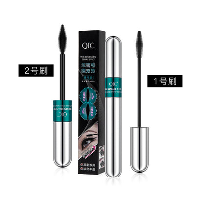 Cross-border Amazon QIC double-effect in-one mascara 4d waterproof slender thick one dual-purpose Japanese makeup