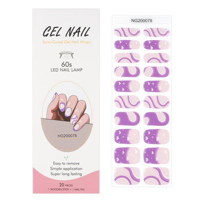 Flash cross-border gel nail stickers wholesale 20 finger phototherapy lamp nail polish gel nail stickers half-baked nail stickers wholesale