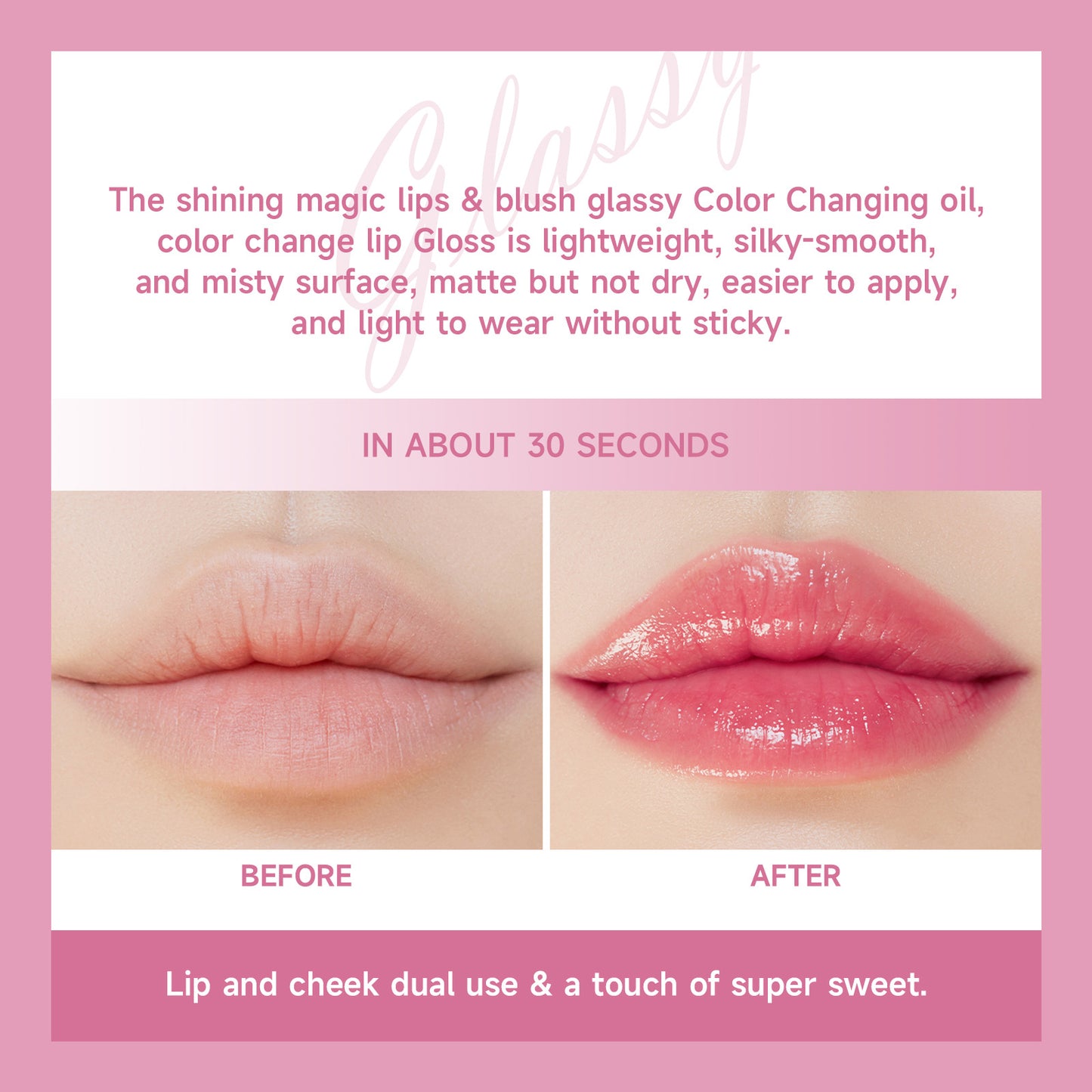 Cross-border DEROL blush liquid color changing brush nude makeup rouge high light transparent color changing blush