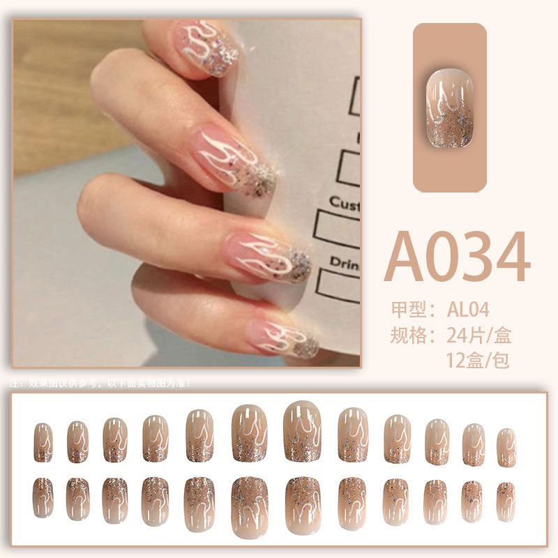 Wearable manicure pieces, removable fake nail patches, Internet celebrity manicure tools, nail art finished products, cute Internet celebrity new style