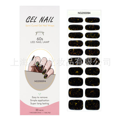 Flash cross-border gel nail stickers wholesale 20 finger phototherapy lamp nail polish gel nail stickers half-baked nail stickers wholesale