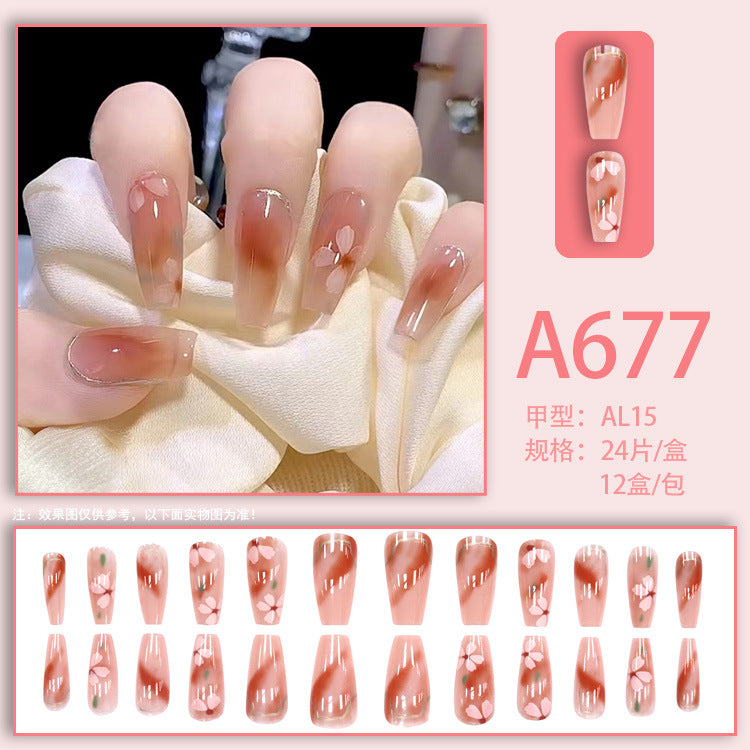 Autumn and winter gentle and pure desire simple style wearable manicure patches short, medium and long style white removable fake nail patches