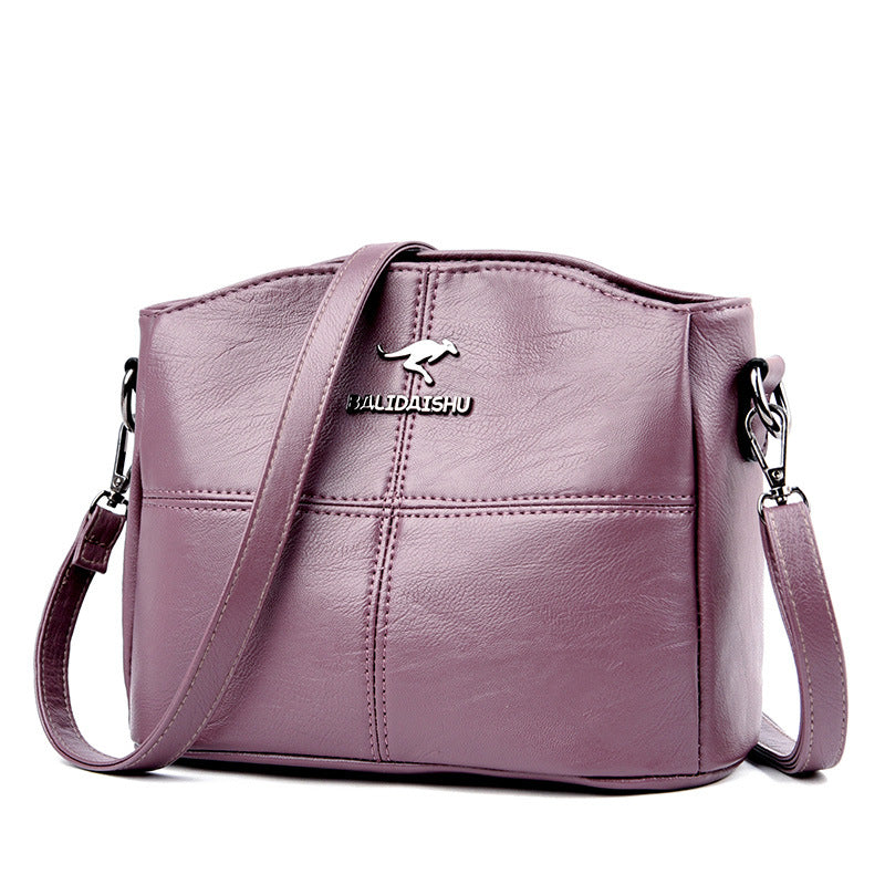 Cross-border women's bag 2022 new splicing middle-aged women's bag single mouth one shoulder Messenger bag trendy mother middle-aged bag wholesale