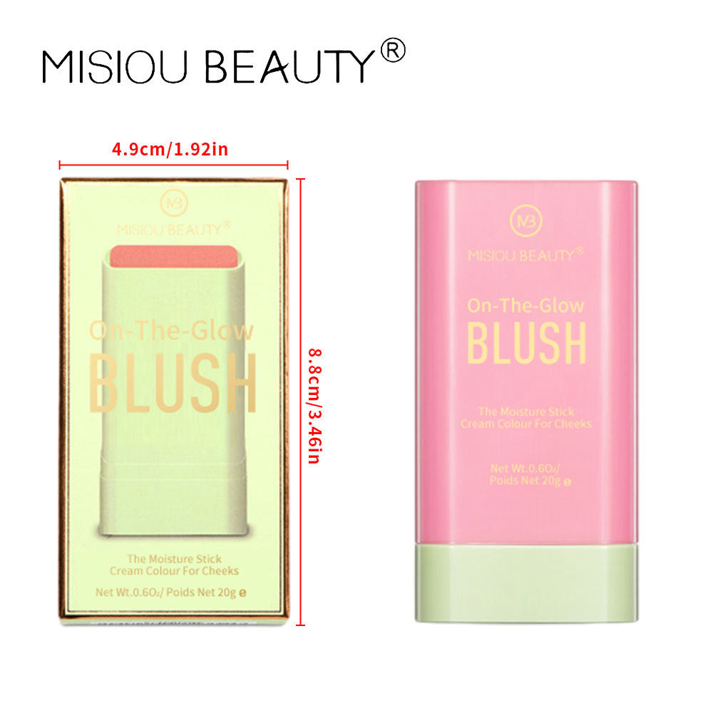 Cross-border makeup vitality smooth lip and cheek dual-use natural nude makeup 6 colors matte brightening contour blush cream blush stick