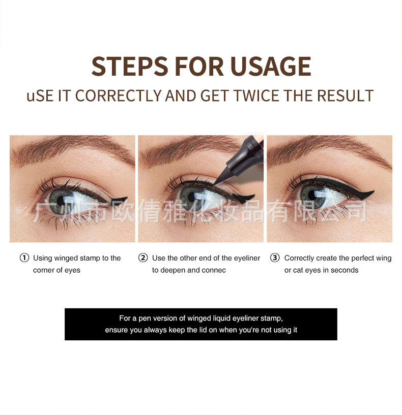 Cross-border beauty makeup double-headed triangle seal eyeliner Eyeliner quick-drying long-lasting non-smudged waterproof OCHEAL