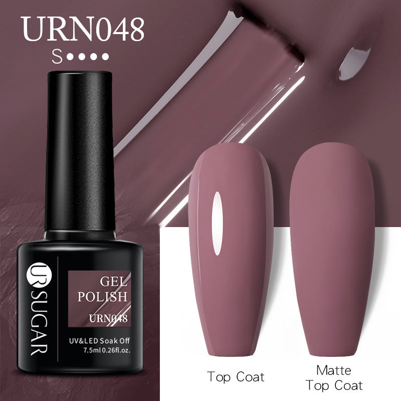 UR SUGAR a bottle of one-color nail polish glue 2021 new flash powder solid color glue matte seal layer net red style