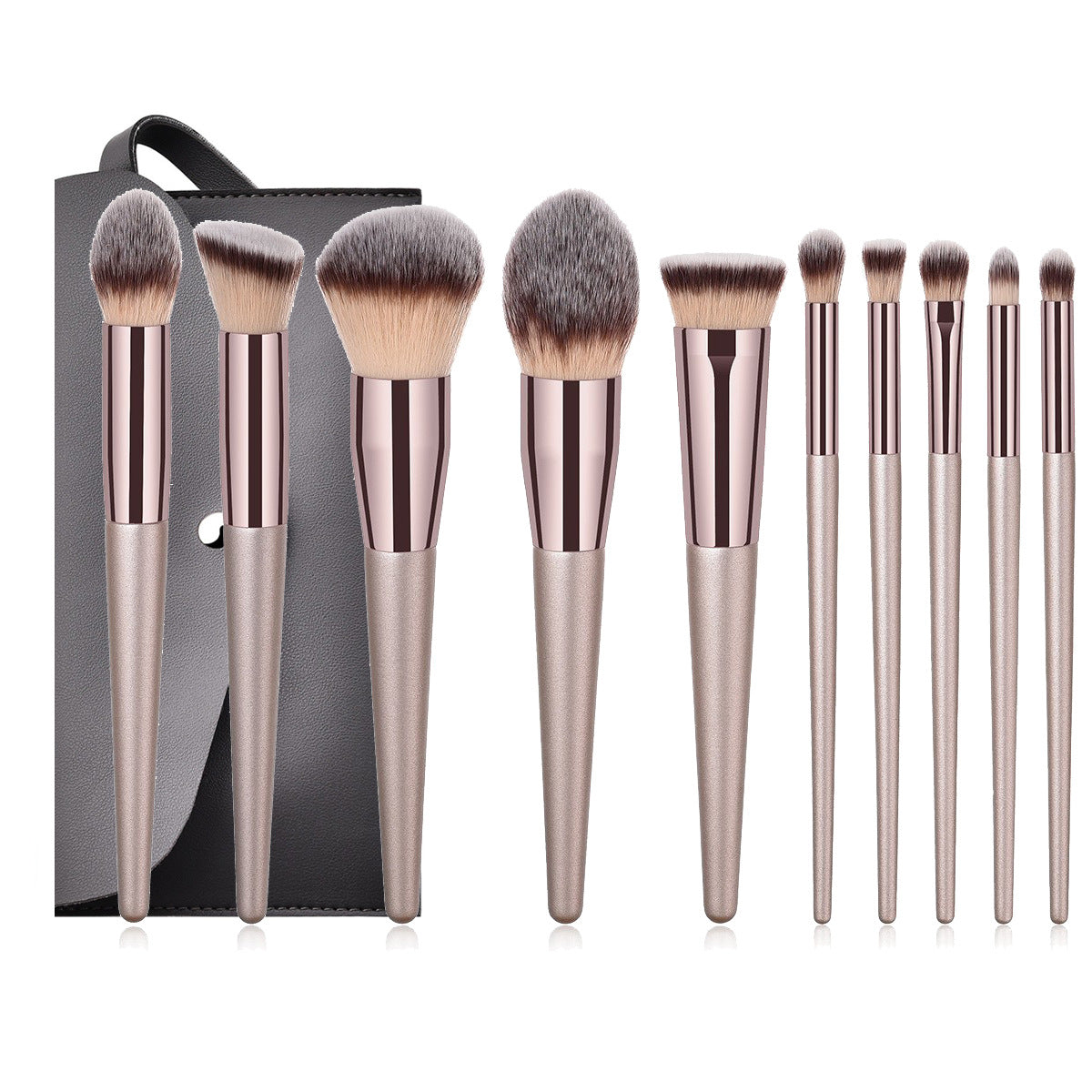 4pcs 9pcs 10pcs 14pcs champagne gold makeup brush set gray cosmetic bag combination set