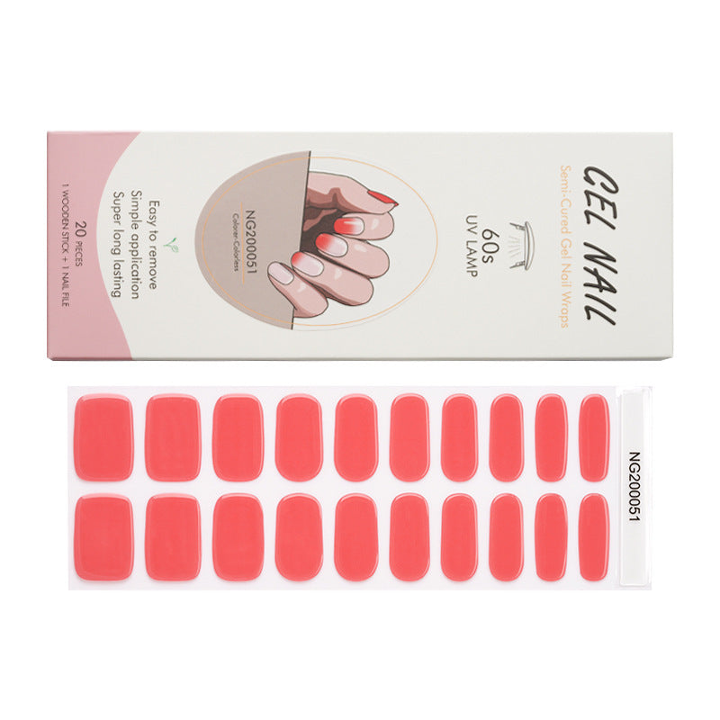 Manufacturers source light gel manicure stickers semi-cured Korean nail polish gel nail stickers half-baked manicure stickers half-baked