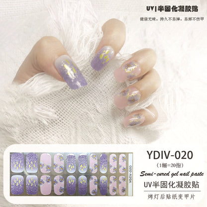 Edie spot semi-cured light therapy lamp half-baked gel nail art stickers nail polish 20 nail stickers factory wholesale