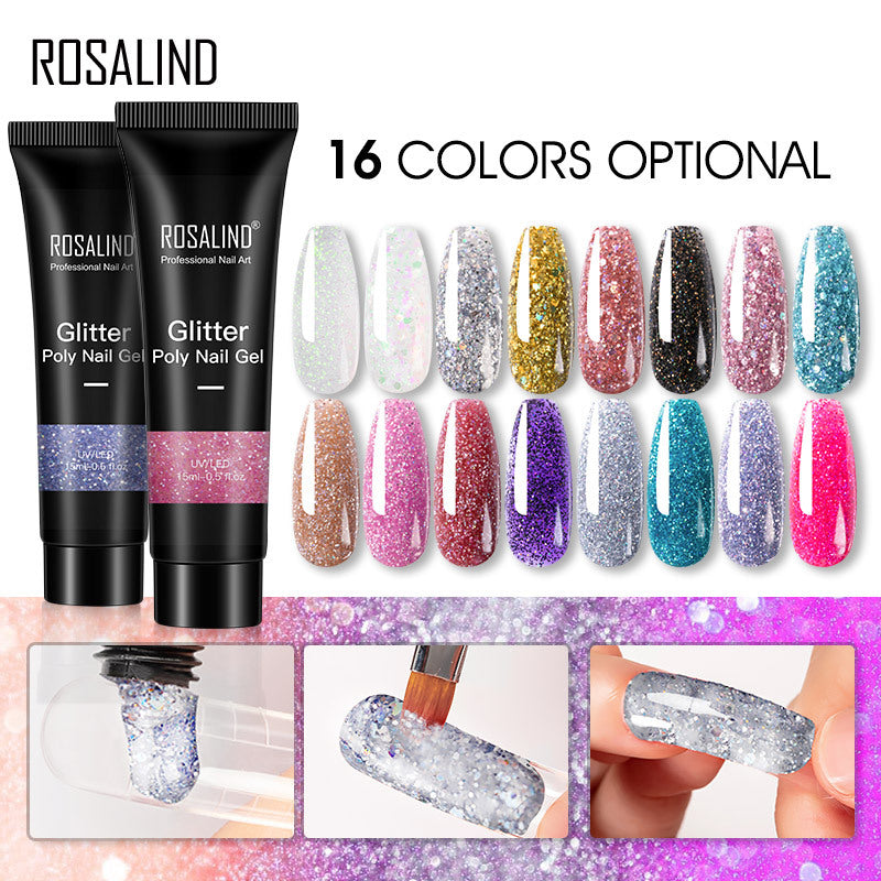 Amazon 6PCS extension gel package nail crystal extension fluid set phototherapy nail polish poly nailgel