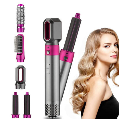 Cross-border exclusively for Amazon's five-in-one hot-air comb and curly hair comb, automatic hair absorption styling comb, straight hair and curly hair hair comb