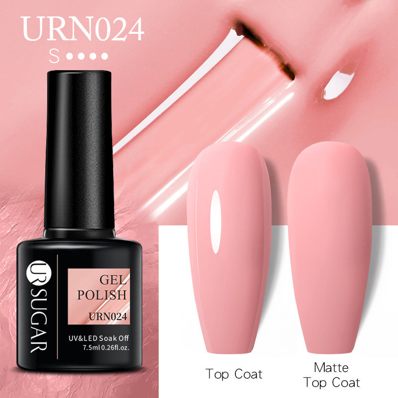 UR SUGAR a bottle of one-color nail polish glue 2021 new flash powder solid color glue matte seal layer net red style