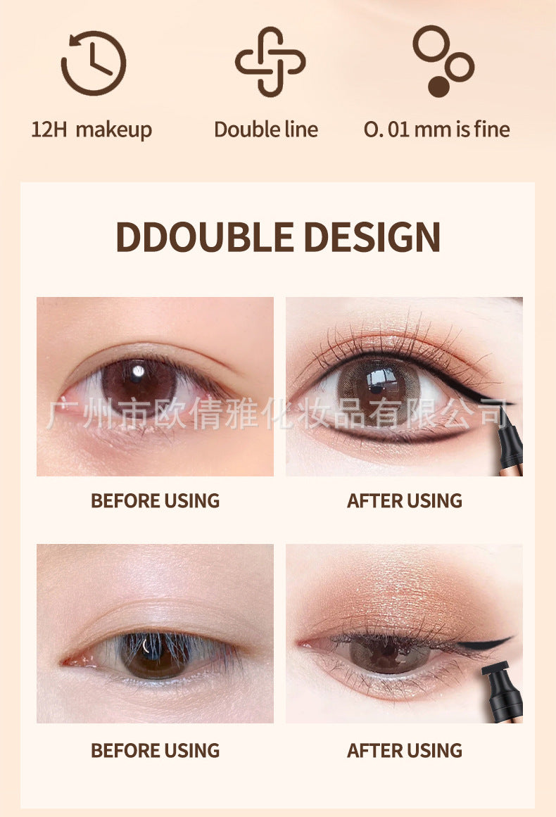 Cross-border beauty makeup double-headed triangle seal eyeliner Eyeliner quick-drying long-lasting non-smudged waterproof OCHEAL