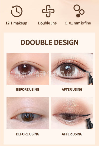 Cross-border beauty makeup double-headed triangle seal eyeliner Eyeliner quick-drying long-lasting non-smudged waterproof OCHEAL