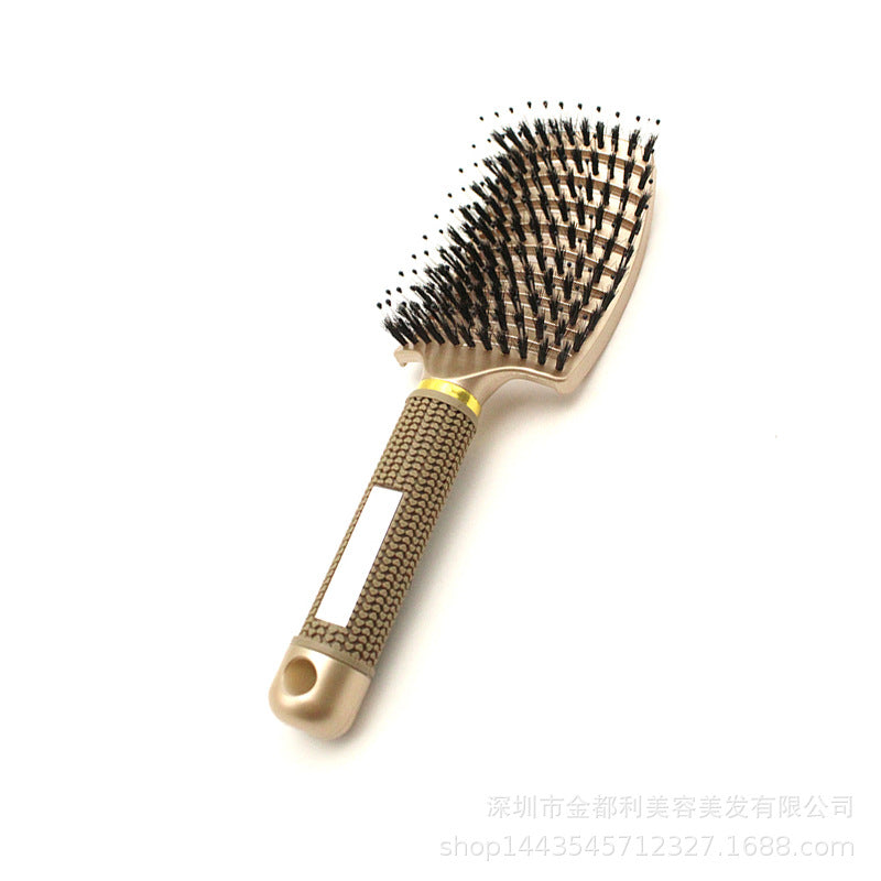 Mosquito incense comb large curved comb pig bristle hair massage comb curly hair styling arc curved curly hair rib comb