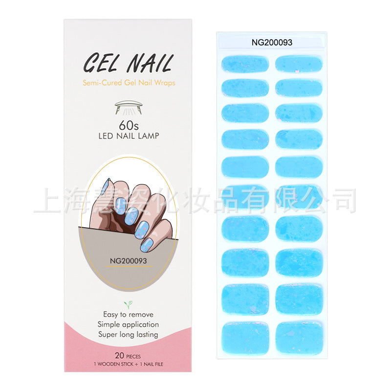 Flash cross-border gel nail stickers wholesale 20 finger phototherapy lamp nail polish gel nail stickers half-baked nail stickers wholesale