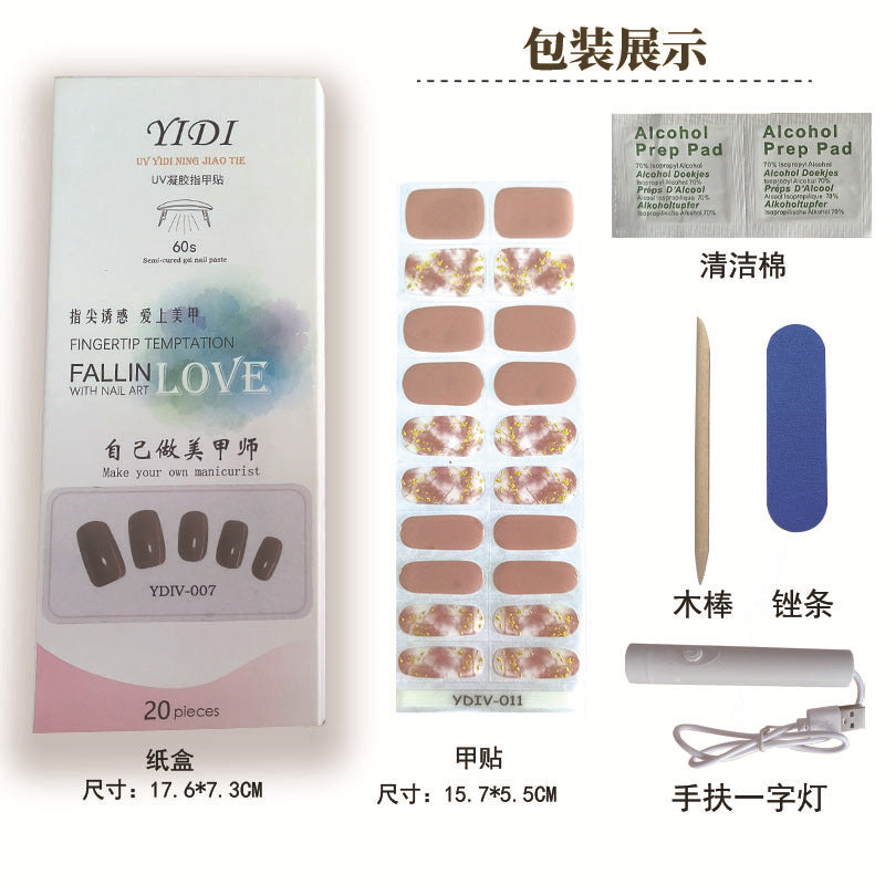 Edie spot semi-cured light therapy lamp half-baked gel nail art stickers nail polish 20 nail stickers factory wholesale