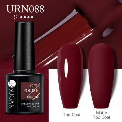 UR SUGAR a bottle of one-color nail polish glue 2021 new flash powder solid color glue matte seal layer net red style