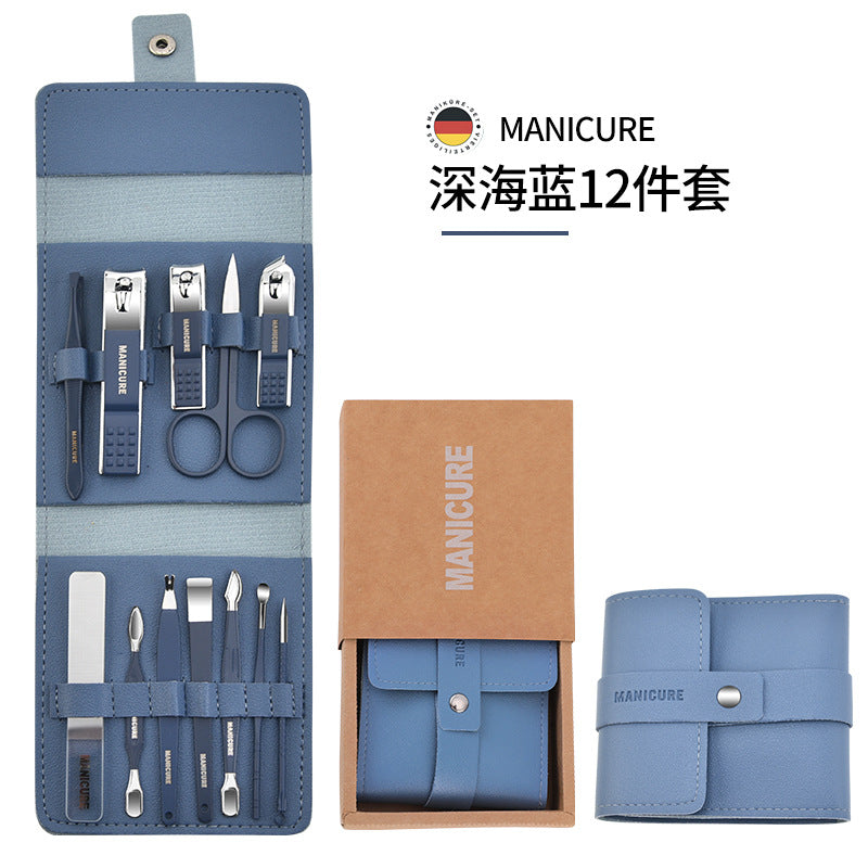 Stainless steel nail clipper set nail clipper gift set customized logo 16-piece nail clipper set Douyin hot style