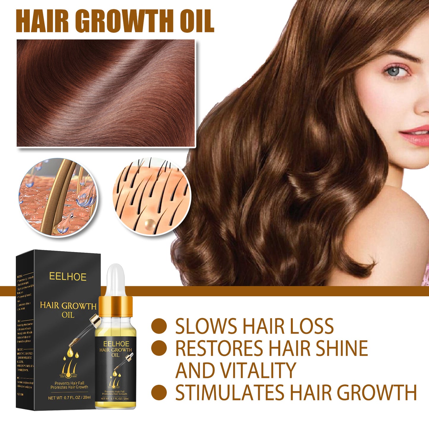 EELHOE Dense Hair Essence Strong and Strong Hair Care Essential Oil Soft and Moisturizing Hair Thick Hair Nutrient Liquid