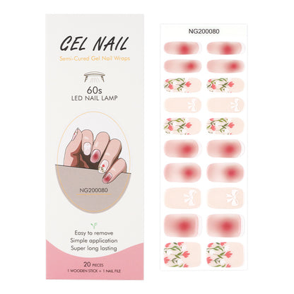 Flash cross-border gel nail stickers wholesale 20 finger phototherapy lamp nail polish gel nail stickers half-baked nail stickers wholesale